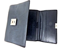 GermanyLuxury Genuine Black Leather Classic Binder Planner Organizer 6~1" w/lock