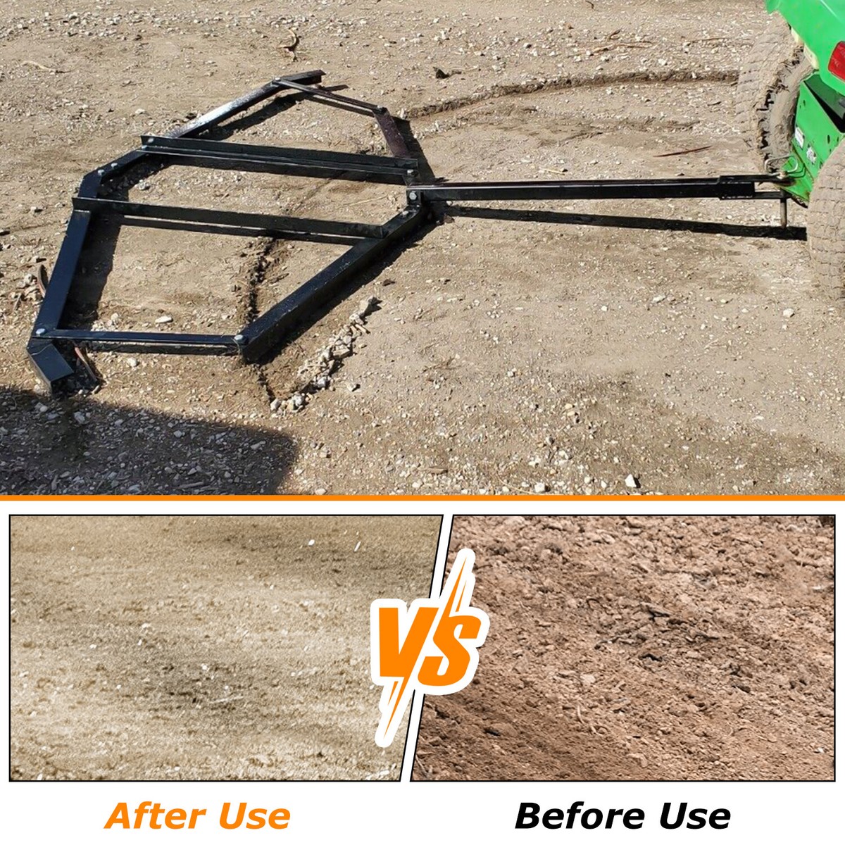 Adjustable Grading Landscape Rake Harrow 72