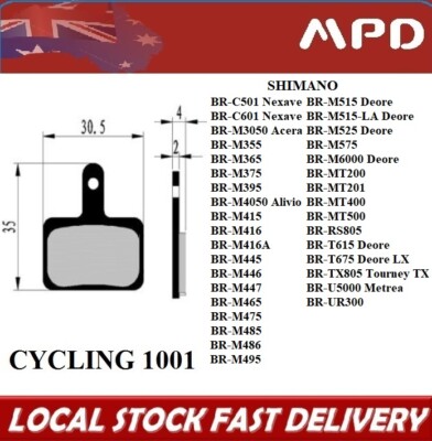 Shimano Deore Shimano M525 Brake Pads Aztec Shimano Deore M515