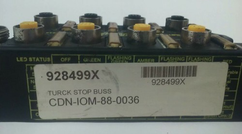 TURCK CDN-IOM-88-0036 BUS STOP DEVICENET 8 I/O STATION FIRMWARE 2.002 11-26VDC - Picture 2 of 6