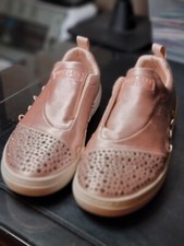 SKECHERS rhinestone Los Angeles LIGHT PINKI 84938L girls size 1 trendy no lace