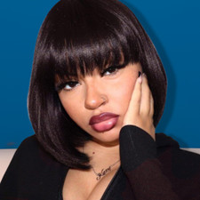 12 Inch Short Bob Wig with Bangs Light Brown Yaki Straight Synthetic Heat Resist