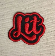 Lit - Black/Red - Adult Humor/Gag Gift/Prank - Iron On Embroidered Patch