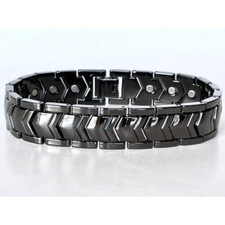 MEN MAGNETIC BRACELET 8.5 ARROWS GUNMETAL BLACK HEAVY BRACELET ARTHRITISTHERAPY