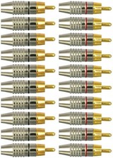 RCA Plug Solder Gold Audio Video Adapter Cable Connector 20 Pack 