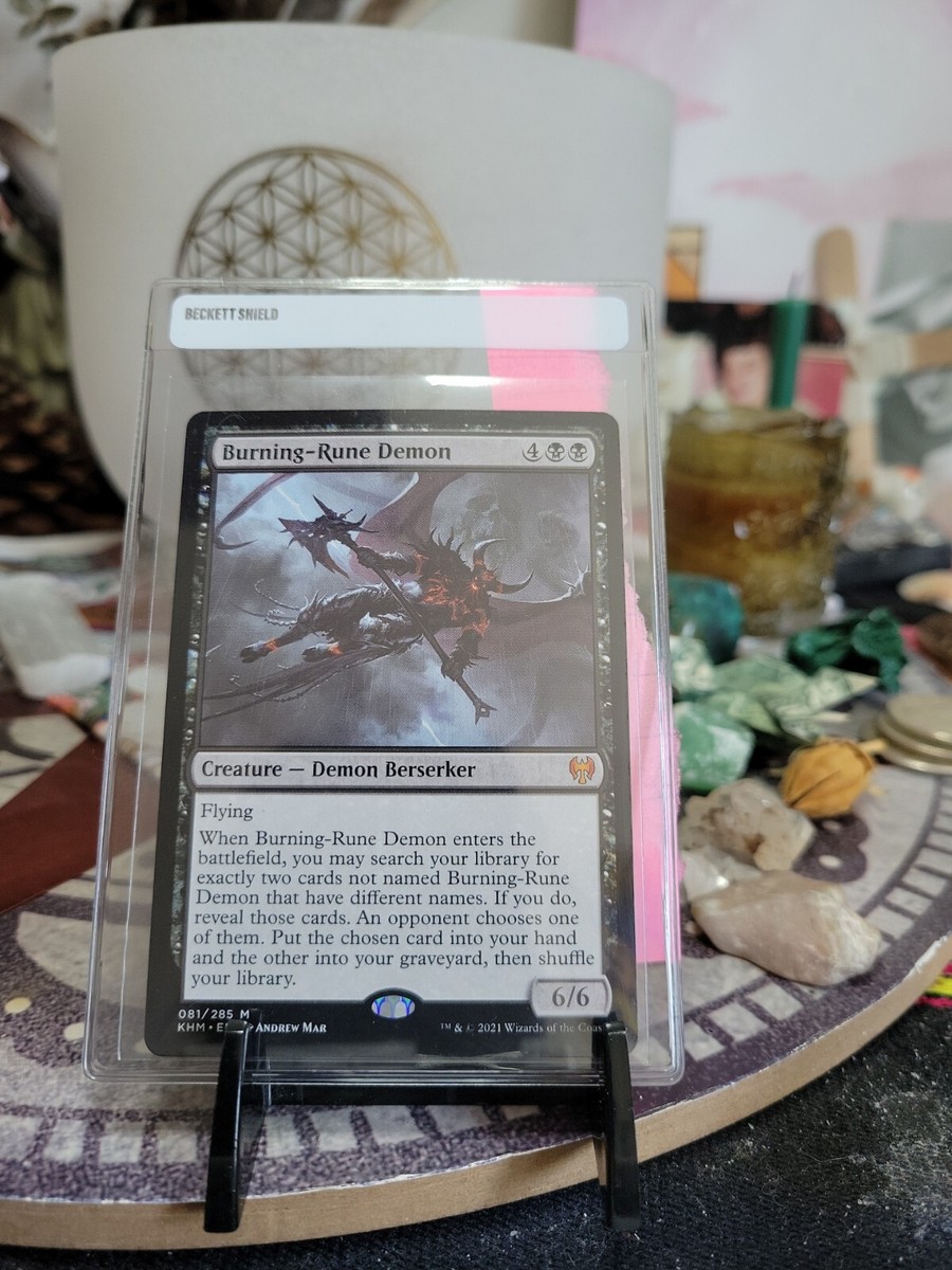 Burning-Rune Demon 1x FOIL KHM MTG Kaldheim Mythic MINT black Burning-Rune Demon 1x FOIL KHM MTG Kaldheim Mythic MINT black