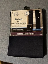 NEW 84 inch Room darkening Rod Pocket panel Mainstays Navy 84x54 NEW