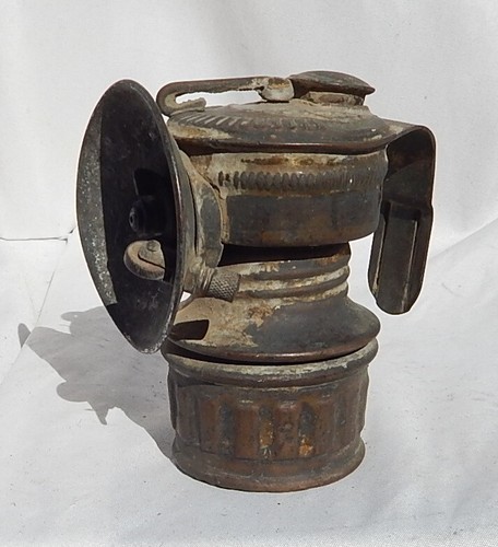 Empty Vintage Arizona Miners Shanklin Brass Carbide Hat Light or Lamp As Found - 第 1/5 張圖片