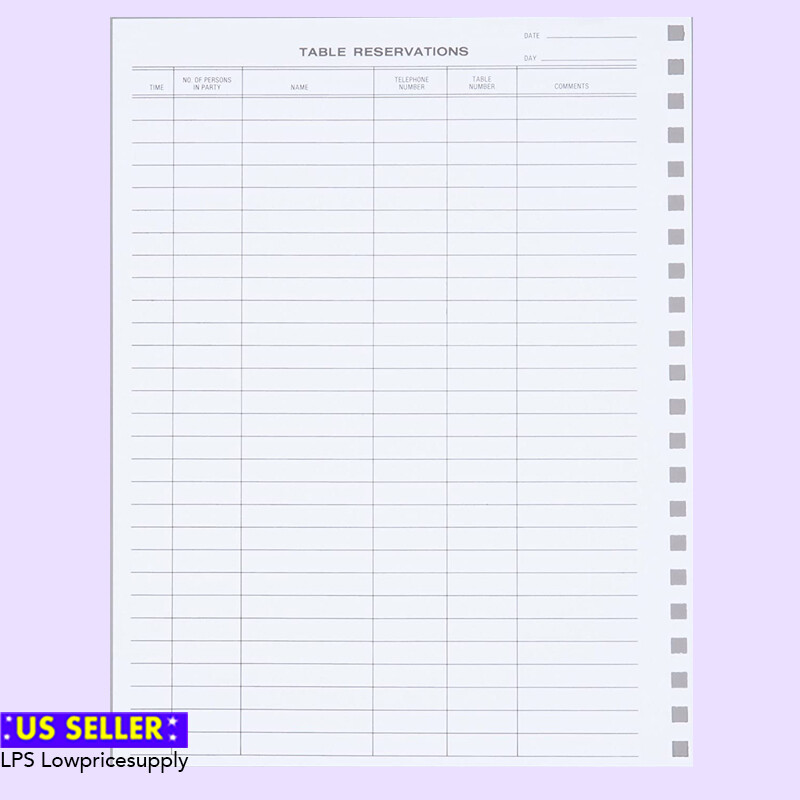 100pack Menu Solutions R020 Reservation Book Replacement Sheets For Sale Online Ebay