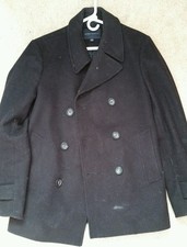 Banana Republic Wool Peacoat Sz M Medium, black, sleeves adjusted to 35"