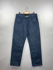 KARL KANI Men s Y2K Logo Old School RAP Relaxed Fit Dark Blue Denim Jeans 36/34