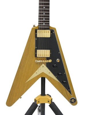 Vee エレキギター momose] MFV K-STD/NJ BK PG FV Type Korina Electric Guitar Made in