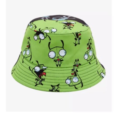 Invader Zim Bucket Hat Green Black One Size Gir Split Dog Disguise