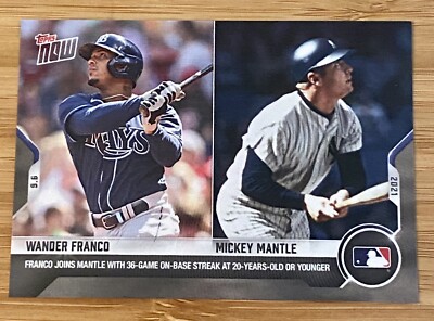 MLB RECORD Franco Joins Mantle With 36-Game On-Base Streak 20y/o or Younger, RC