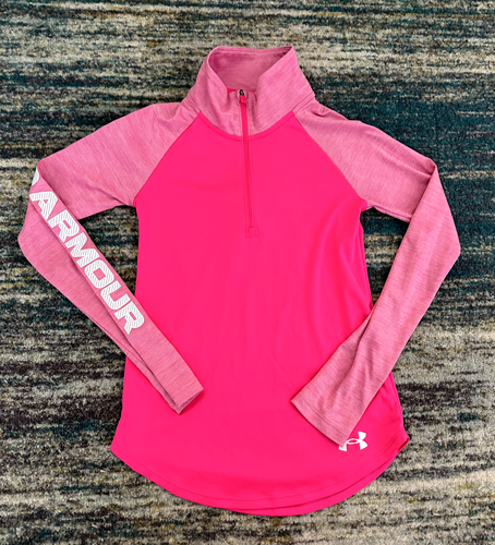 LOT 3 Under Armour Youth (M) Girls Purple 1/4 Zip Athletic Cold Gear Heat Shirt - Picture 9 of 13