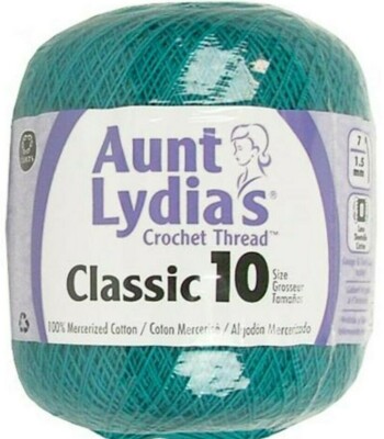 Aunt Lydia  0856Peacock  Crochet Thread  Classic Size 10  350 yd G1N