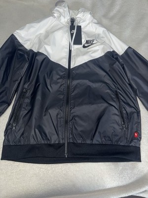 Nike Windrunner Hooded Full Zip Windbreaker Jacket Black/White M