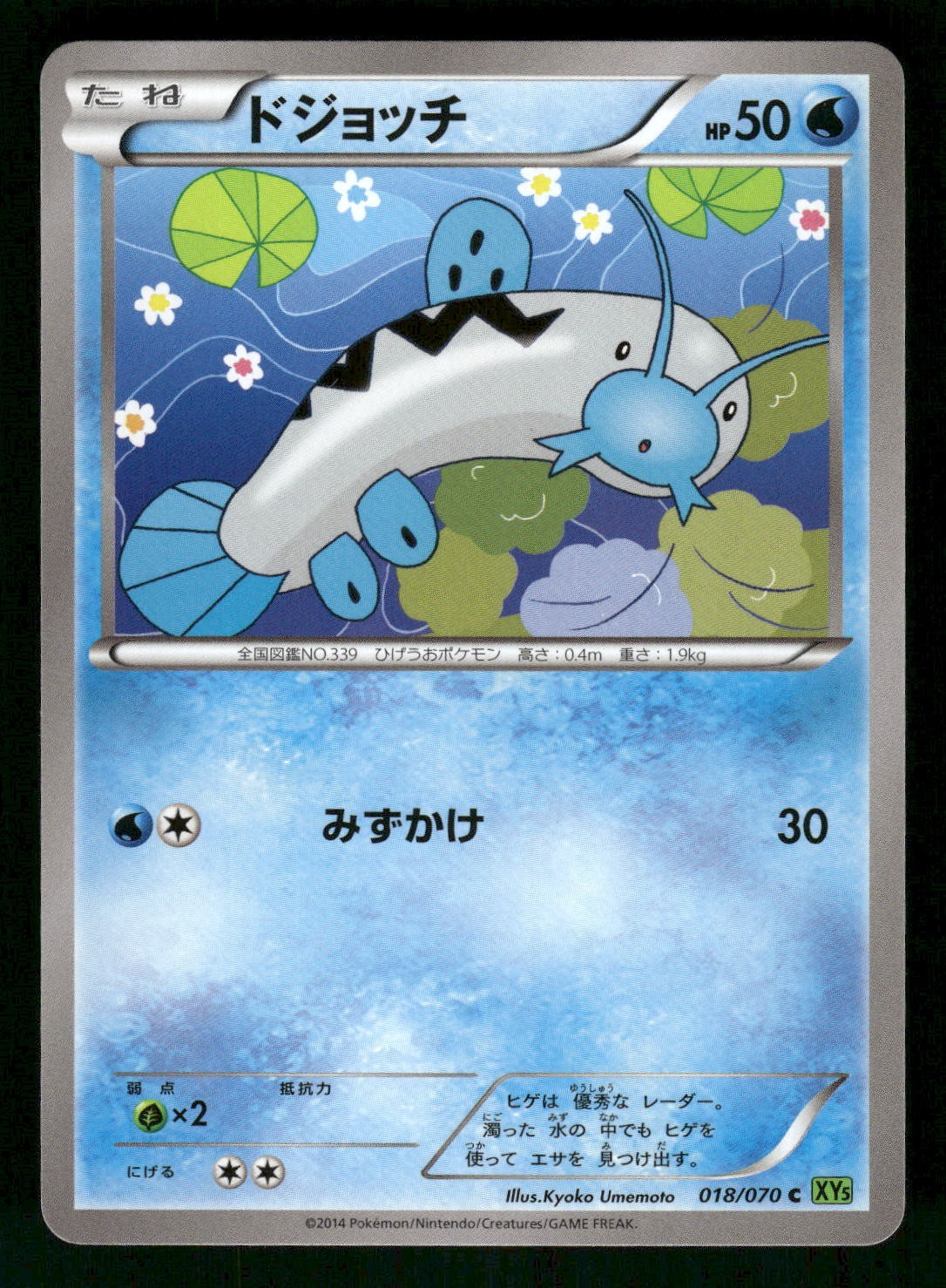 2014 Light Played Pokemon Barboach 018/070 Tidal Storm XY5 Japanese