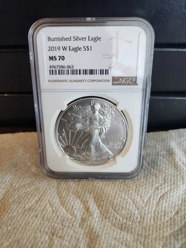 2019 W Burnished Silver Eagle NGC MS 70 Brown Label
