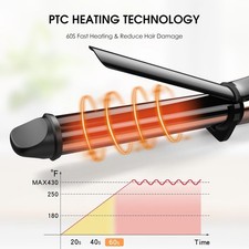 Nicebay 1 Inch Hair Curling Iron with Ceramic Coating DW-6010A - Rose Gold