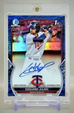 Edouard Julien 2023 1st Bowman Chrome #CPA-EJ Blue Crater Refractor Auto #/150