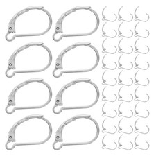 Silver Stainless Steel French Lever Back Earring Hooks Durable for DIY Crafts