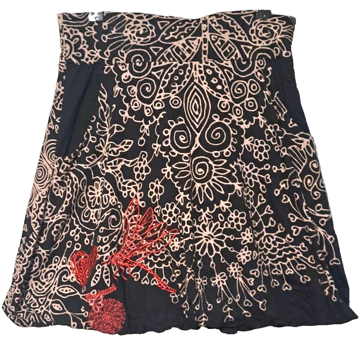Desigual Womens Mini Skirt M Black Geo A-Line Balloon Hem Fairy Whimisgoth  | eBay