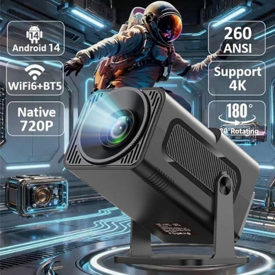 TANBURO 4K Beamer Android 14 Smart Projektor WiFi Bluetooth Heimkino MiniTragbar