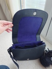 MNG Mango Black Faux Leather Crossbody Handbag