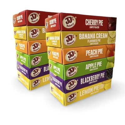 JJ's Bakery Glazed Pie Fruit Flavored Variety Pack, 4 Oz Individually Boxed | Pa