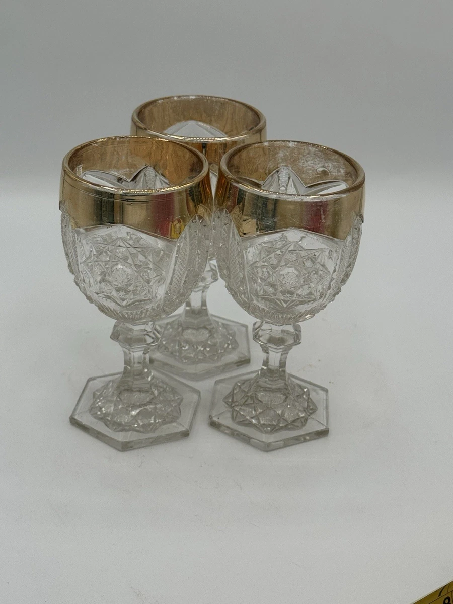Glass Gold Collectible Champagne & Wine Glasses 1900-1919 Time