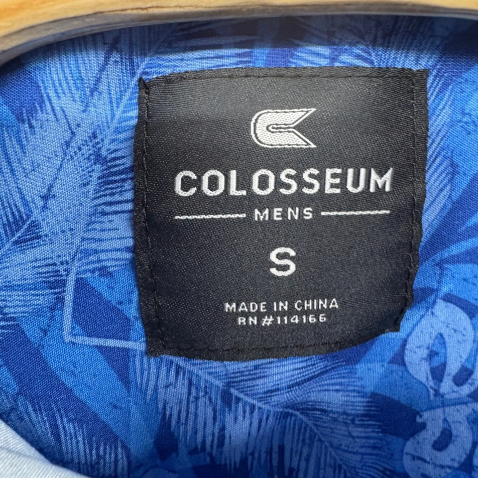 Duke Hawaiian Shirt Mens Small Blue Devils Button Up Colosseum Performance - Image 4 of 4