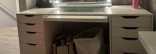 Dressing Table with Alex Drawers and Pull Out Tray Without Mirror White