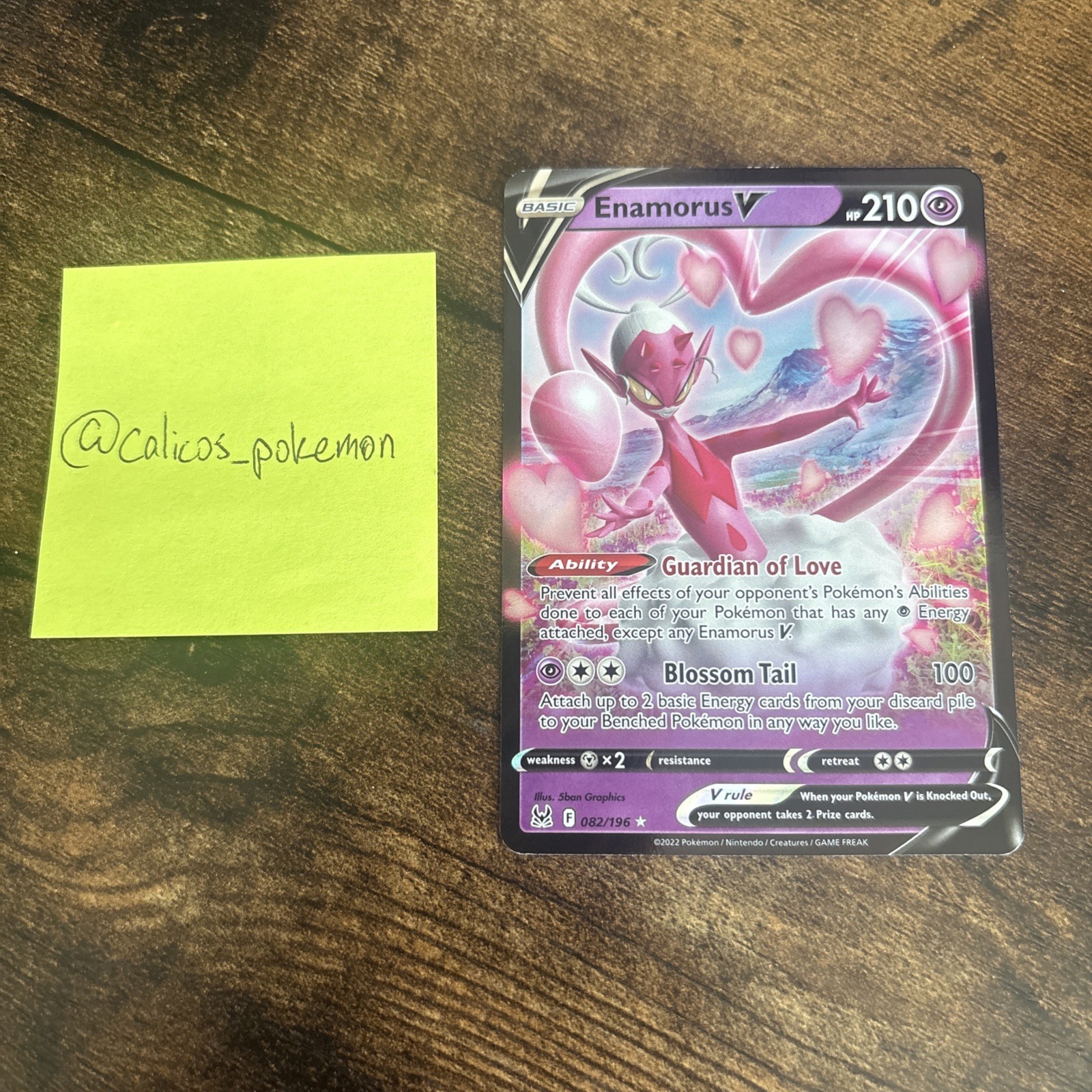 Pokemon Card Lost Origin Enamorus V 082/196 Holo V Rare