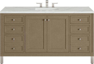 James Martin Vanities 503-V60S-3ENC Chicago 60'' - Walnut Whisper