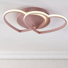 Pink Heart LED Ceiling Light Modern Kids Girl Bedroom Nursery Flush Mount