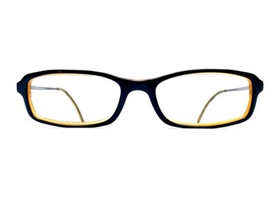 Prada Black Orange Rectangular Glasses Italy VPR04F 1AX101 51 16 135