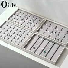 Oirlv Soft Velvet Stackable Jewelry Tray Case Jewelry Display Storage Box Portab
