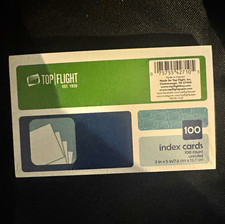Top Flight TMVN-1125 Index Cards, 100 Count, 3 in x 5 in Pack