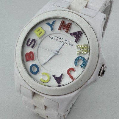 Marc Jacobs Quartz Watch MBM4552 Unisex 50m White Plastic Analog New Battery 7''