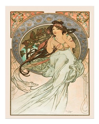 Elegant Art Nouveau Poster Wall Art by Alphonse Mucha Premium Quality