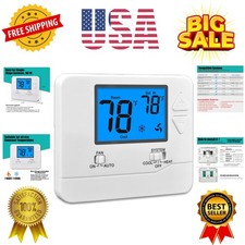 Non-Programmable Thermostats for Home 1 Heat/1 Cool Conventional Single-Stage...
