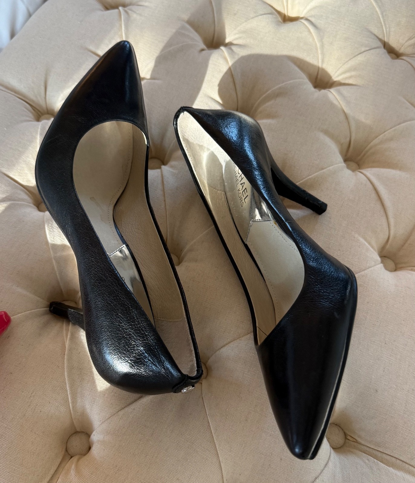 Michael Kors Womens Dorothy Leather Pointed Toe Classic PUMPS Black Size 7.5 thumbnail 11