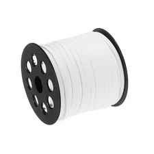 49.21 Yards 5mm Flat Suede Cord Leather String for DIY Crafts White 1 Roll
