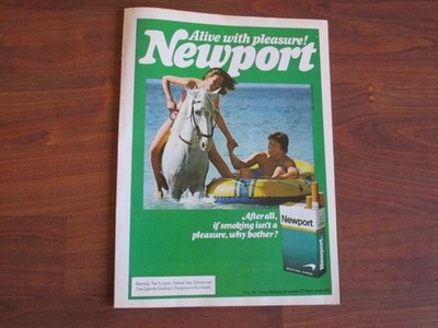 Original 1980 Vintage US Magazin Werbung - Newport Menthol Kings Zigaretten