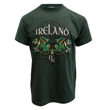 Book of Kells Green Appliqued Celtic Knot Ireland Men's T-Shirt