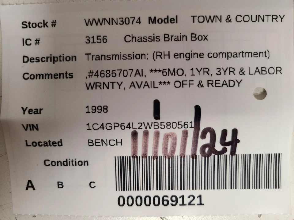 Б/у модуль управления коробкой передач подходит: 1998 Chrysler Town & country коробка передач - Изображение 3 из 4