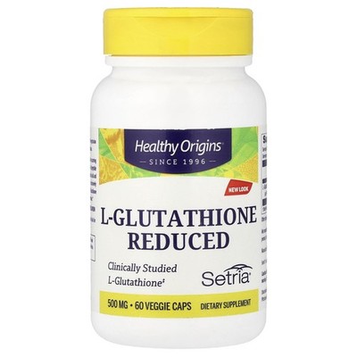 Healthy Origins Setria L-Glutathione Reduced 500 mg 60 Veggie Caps Dairy-Free ,