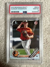 2019 BOWMAN DRAFT GUNNAR HENDERSON RC #BD22 PSA 10 GEM MINT ROOKIE ORIOLES