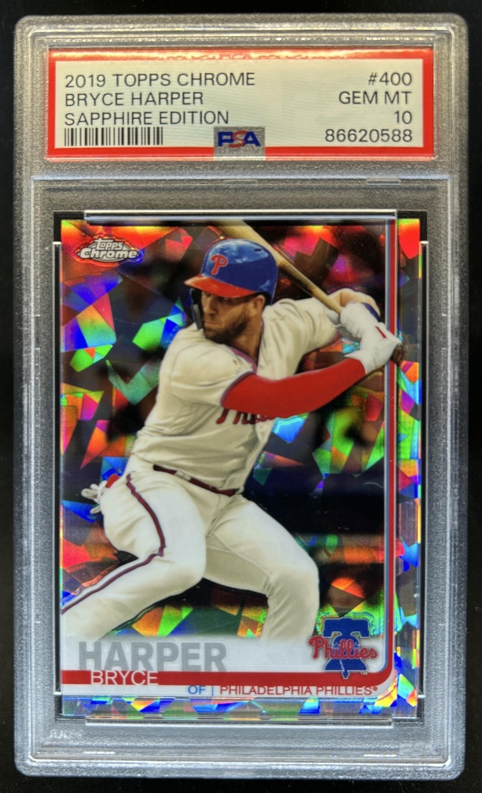 2019 Topps Chrome Sapphire Bryce Harper #400 Phillies PSA 10 GEM MINT